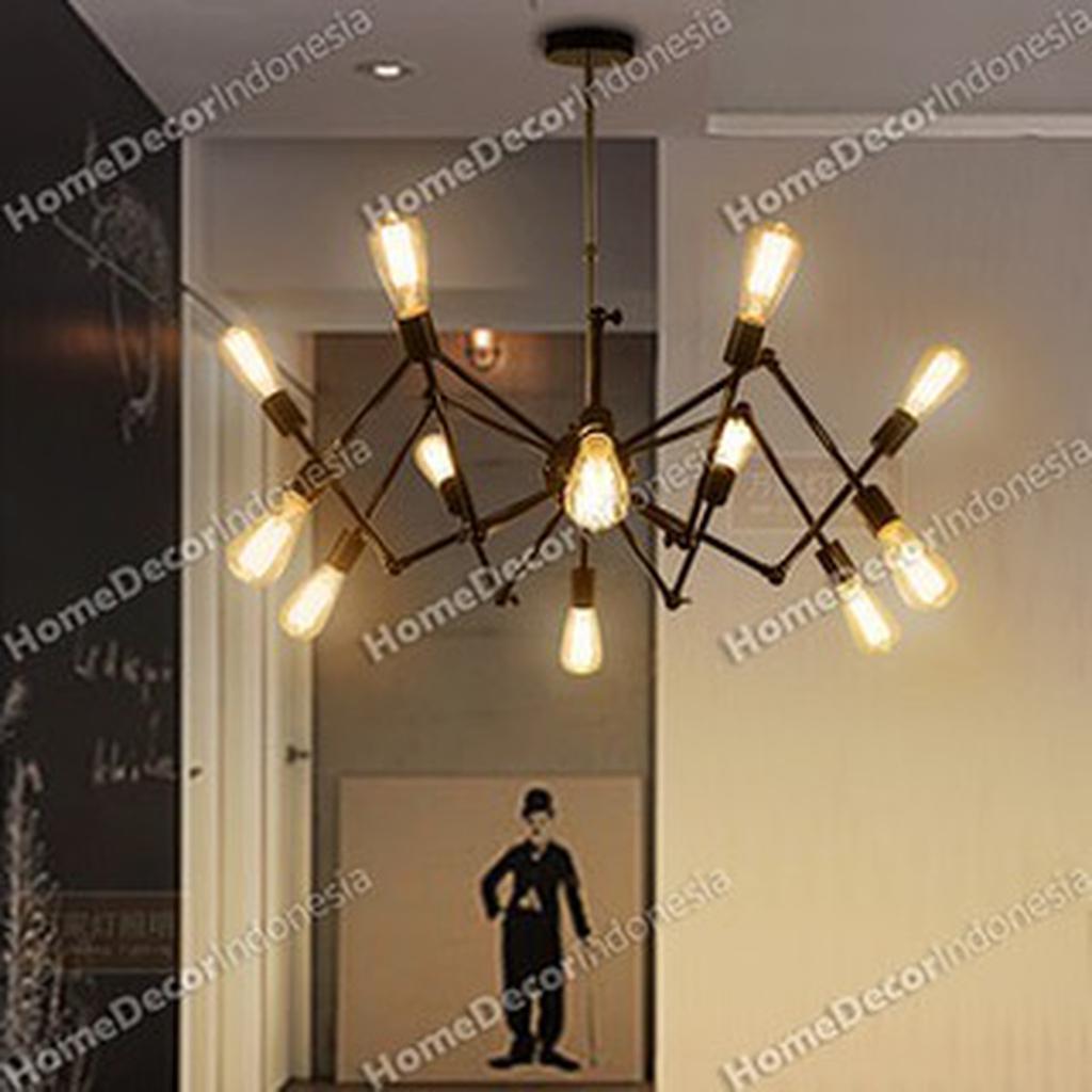 Lampu hias gantung laba  laba  spider vintage cafe hitam 