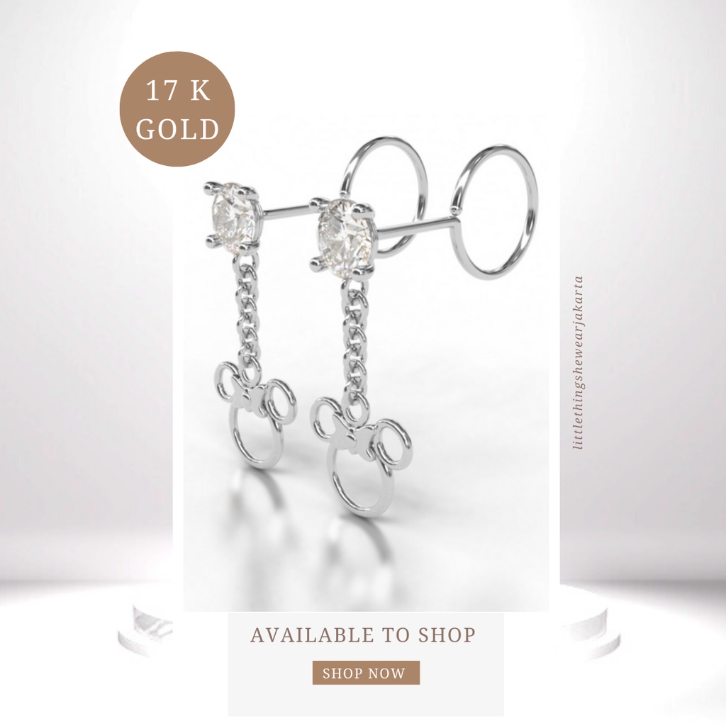 (Jakarta) Littlethingshewear Official Lady Mouse Swarovski 0,81 Gram