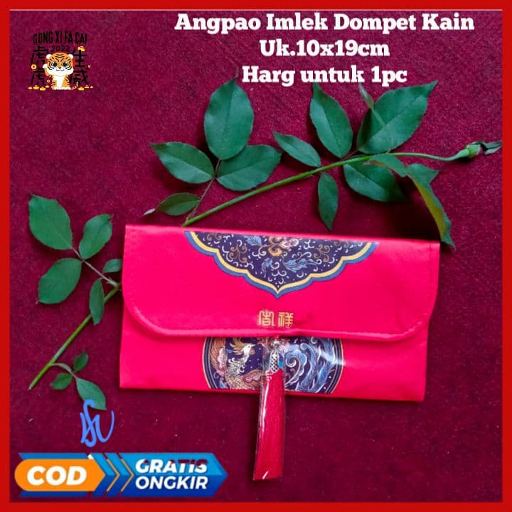 

Angpao Dompet Kain Wanita Ampao Imlek Orang Tua Merah Premium Murah
