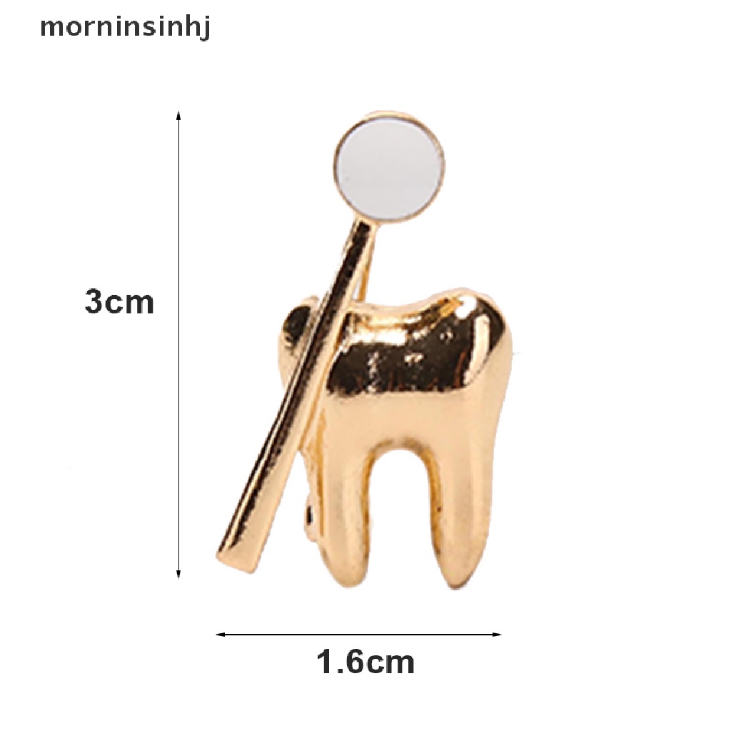 Mornin Bros Pin Klasik Bentuk Gigi Emas Untuk Aksesoris Tas Ransel