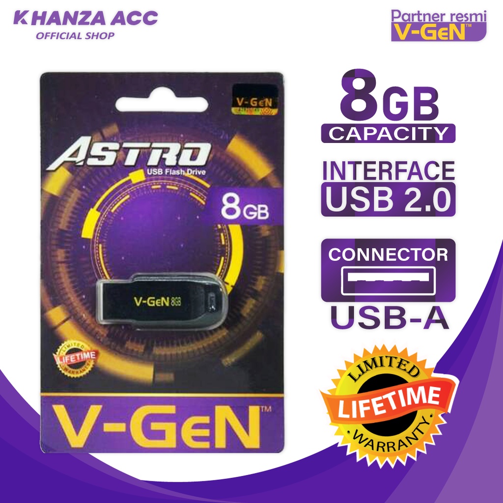 KHANZAACC PROMO TERMURAH FLASHDISK ASTRO V-GEN USB 2.0 VGEN 8GB 16GB 32GB 64GB