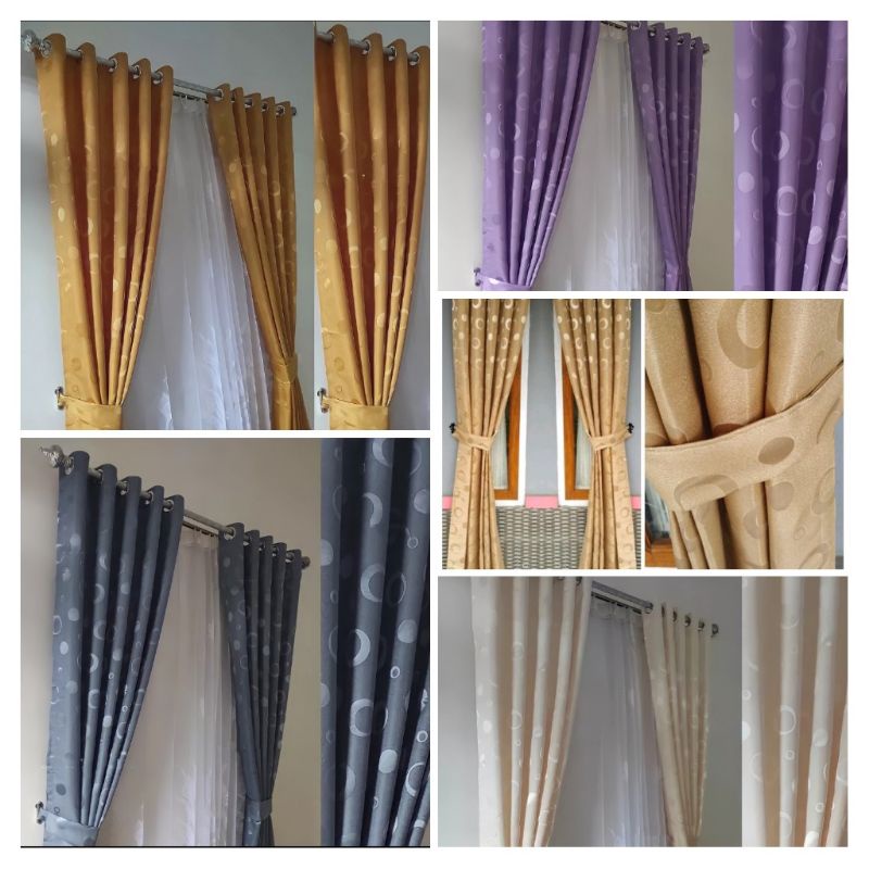 Gorden Jendela Panjang Tinggi 2 Meter 250 Gorden Motif Polkadot Minimalis Gorden Pintu Kamar Korden 