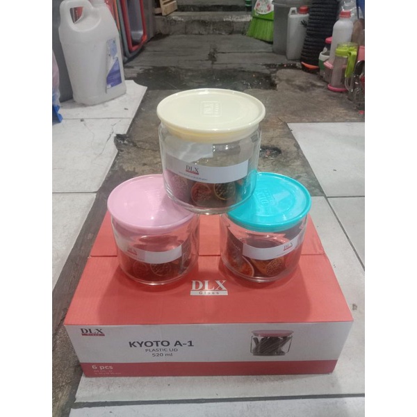 DLX Glass - Toples Kaca Kyoto A/B Kedap Udara ( 520-1000 ml ) / Toples Kue Kering Kaca Beling Seal