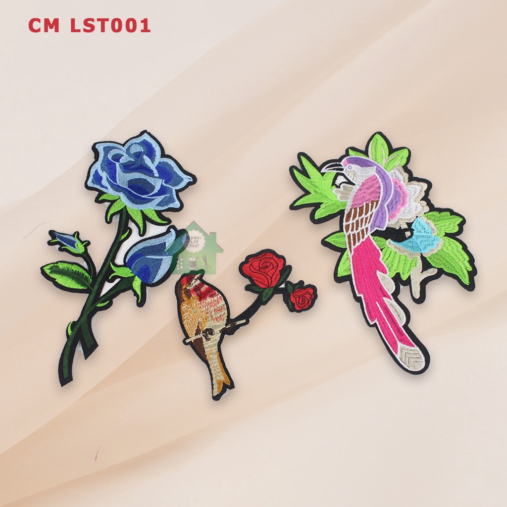 Iron Patch Bordir/Emblem Aplikasi Baju/Tempelan Bordir isi 12pcs LST001