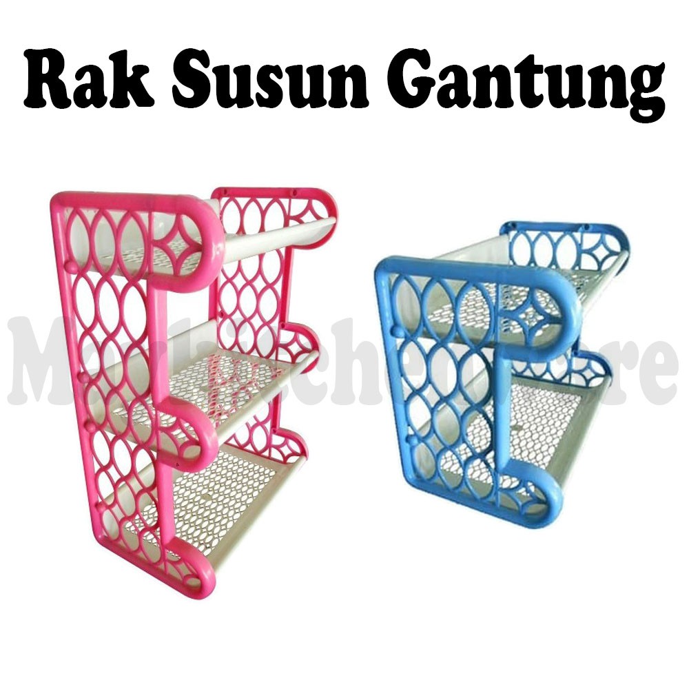 Rak Kosmetik Gantung DInding Susun Tempel Plastik Murah Minimalis Tempat Organizer Serbaguna Bumbu