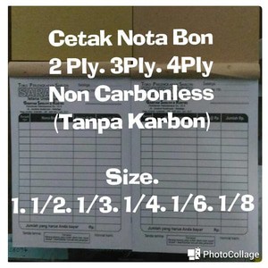 

Cetak Nota/Bon 2 Ply/Rangkap Non Carbonless (Tanpa Karbon) + Numerator
