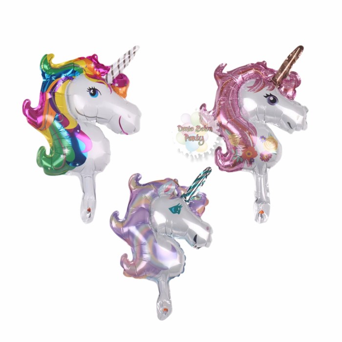 Balon Foil Kepala Unicorn / Kuda Unicorn / Pegasus Mini