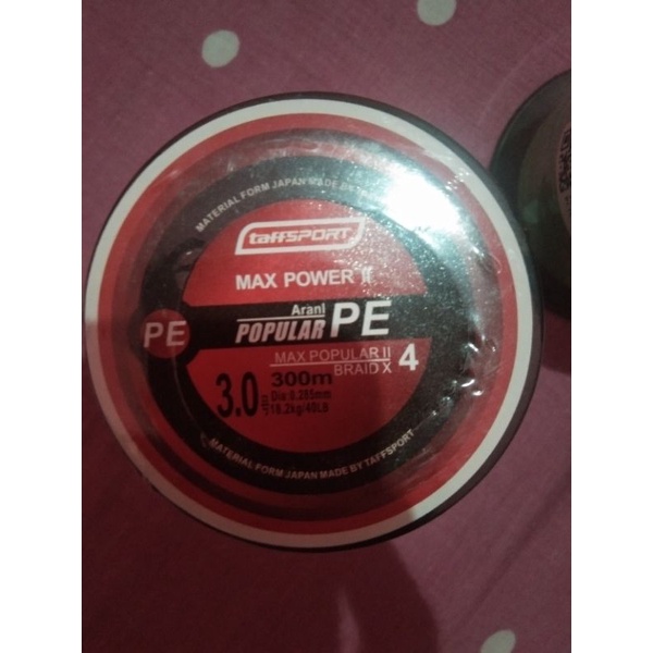 Kenur taffsport senar pancing PE 3 kuat x4 - diameter 0.28mm 38LB 300m