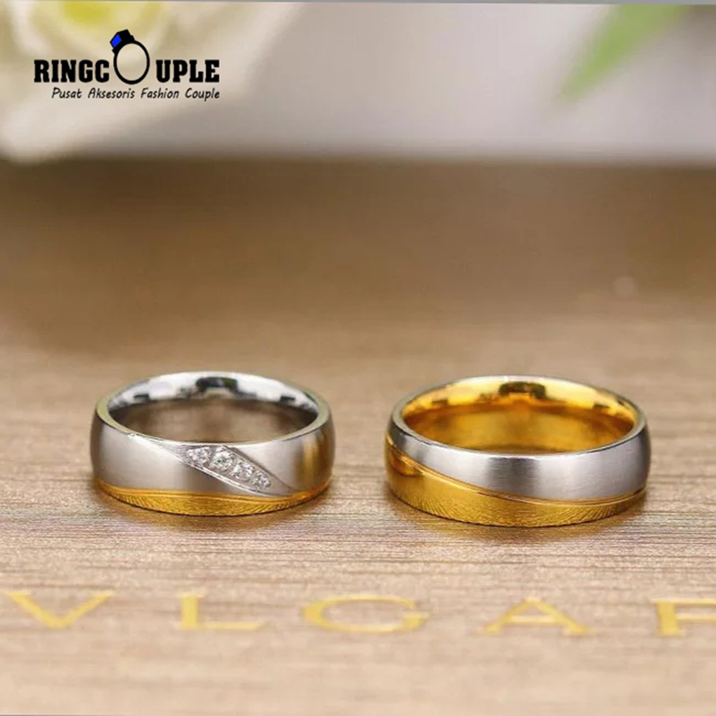 [JB021] Cincin Couple Titanium Original 100% Anti Pudar (GRATIS BOX)