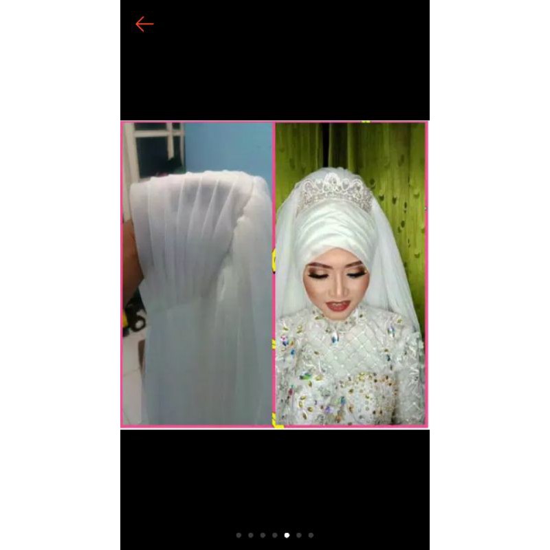 Hijab pengantin Turki veil kerudung slayer 100 cm veil jilbab pengantin hijab jilbab akad bride untuk gaun wedding slendang pengantin fashion veile motif baru