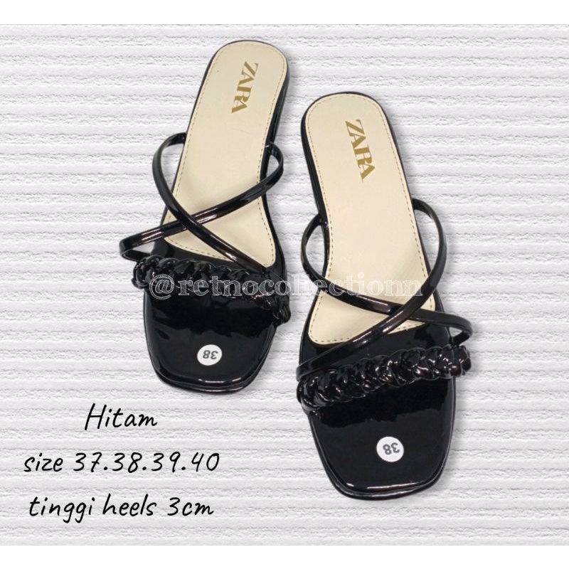 Sendal wanita heels zara/sandal wanita/heels/wedges/slop heels/slop wanita