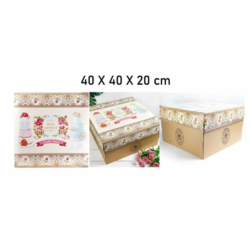 

DUS KUE 40X40X20 SATUAN / CAKE BOX BON APPETIT/ KSI404020