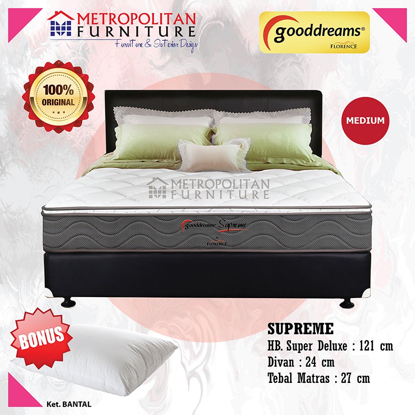 Springbed Gooddreams by Florence Supreme Full Set / Matras Spring bed Kasur Murah