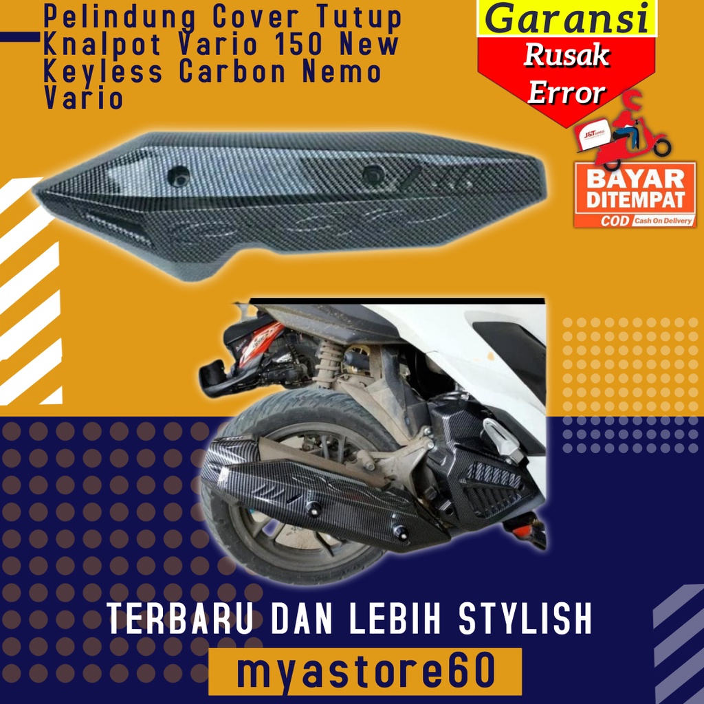 Pelindung Cover Tutup Knalpot Vario 150 New Keyless Carbon Nemo Aksesoris Sparepart Motor Vario