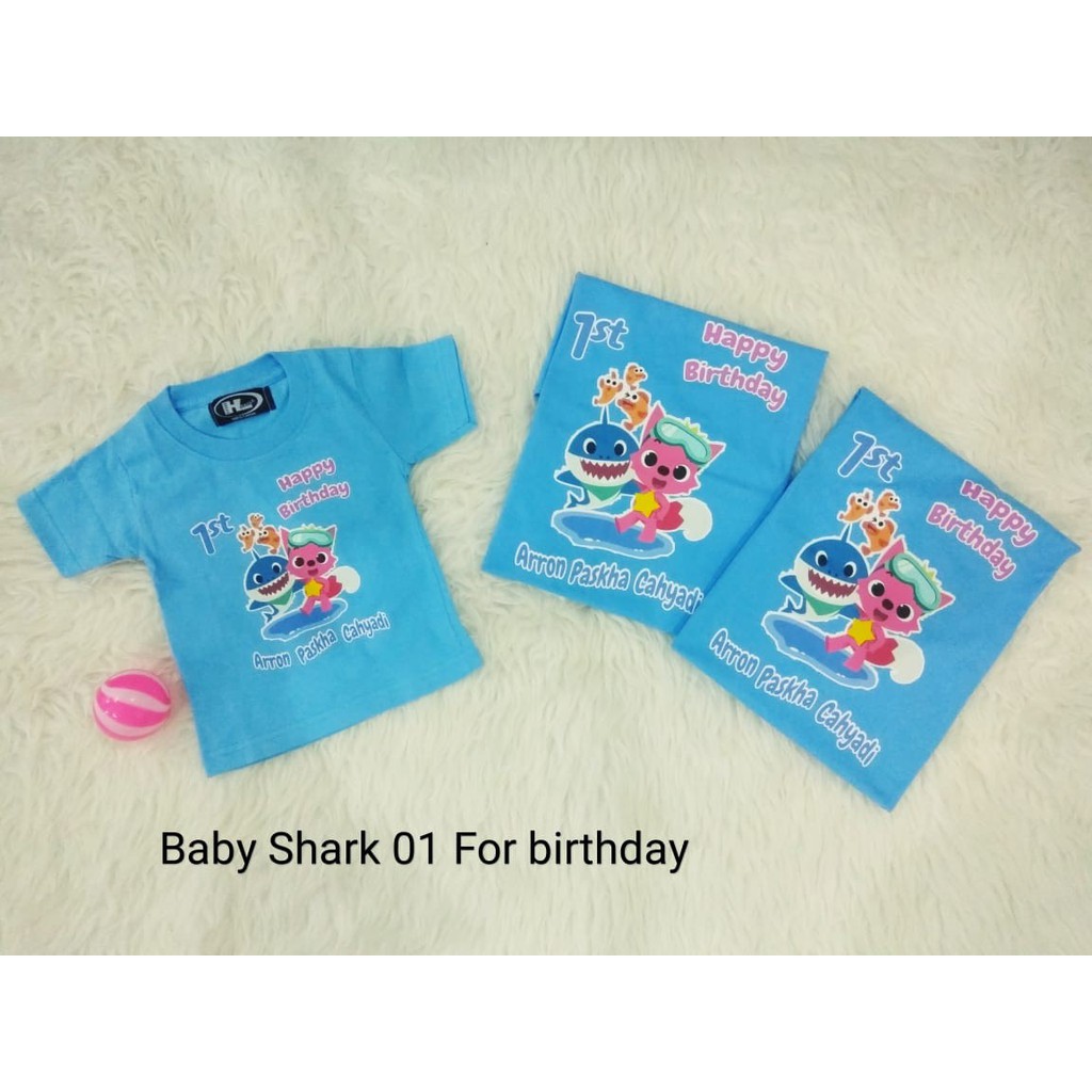 Baby Shark Kaos Ultah Custom