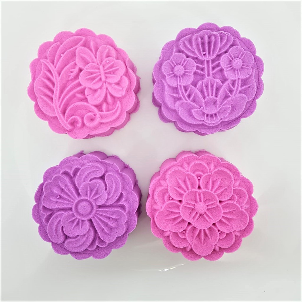 (4pc) cetakan kue bulan (75gr) mooncake press mold PREMIUM-BB FLOWER 1