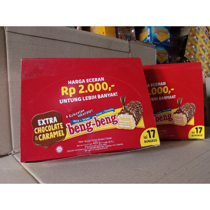 

Beng-Beng Wafer Extra Chocolate & Caramel Crispy 1pak isi 25 gram | 17pcs