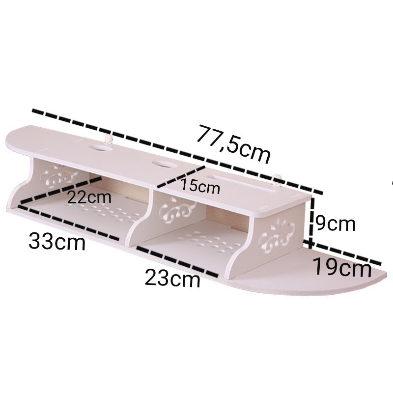 Rak Gantung Dinding Set Top Box Tempat Penyimpanan STB Receiver Router Wifi/Modem Minimalis Estetik