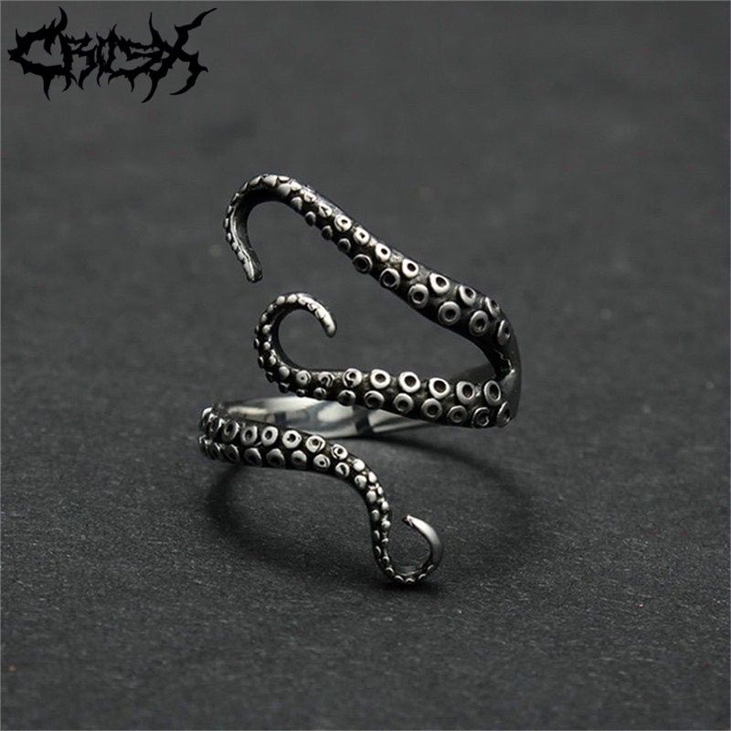 OCTOPUS RING / CINCIN GURITA / TENTACLE RING / CINCIN TENTAKEL / COUPLE RING CINCIN COUPLE KOREAN STYLE RING CINCIN STYLE KOREA CINCIN AESTHETIC RING CINCIN TITANIUM CINCIN STAINLESS STEEL CINCIN PRIA CINCIN WANITA HIP HOP PUNK RETRO VINTAGE METAL RINGSET