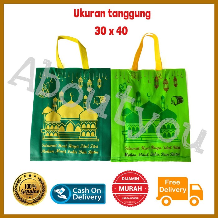 

NEW Tas Tenteng LEBARAN Tas Kain Parcel Kantong Spunbond Idul Fitri Goodie - Tanggung Satuan