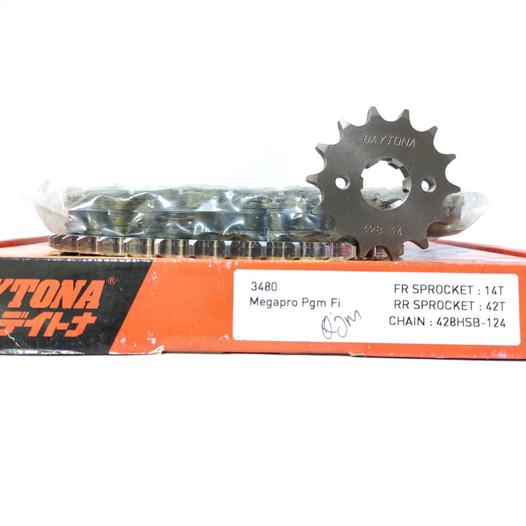 GEARSET GIRSET CHAINKIT GEAR GIR SET RANTAI MEGAPRO FI DAYTONA 3480