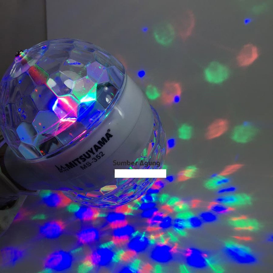 MS352 Mitsuyama Lampu Disco 2 Sisi Fitting Warna Warni RGB Disko