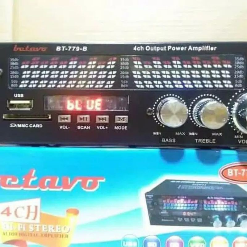 Amplifier Mini Betavo BT-779B 4channel USB Bluetooth FM Radio