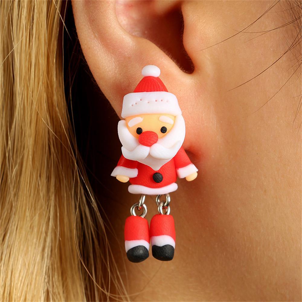 Preva 1pasang Anting Natal Fashion Hewan Handmade Polymer Clay