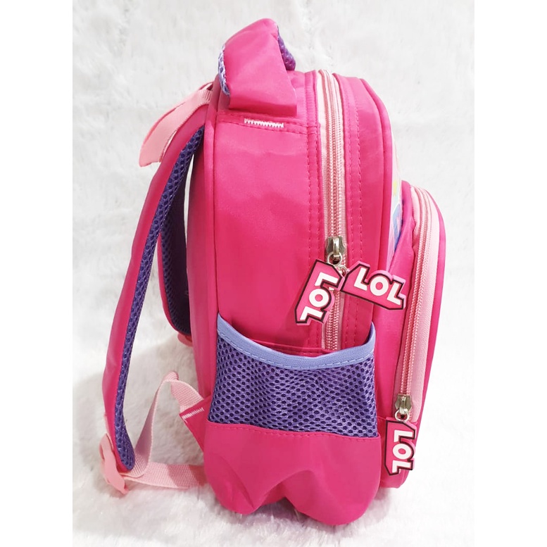 TAS RANSEL ANAK SEKOLAH PAUD PEREMPUAN CANTIK 10inch ( 2 Tahun ) GAMBAR TIMBUL IMPORT ( Love Ce 10&quot; )