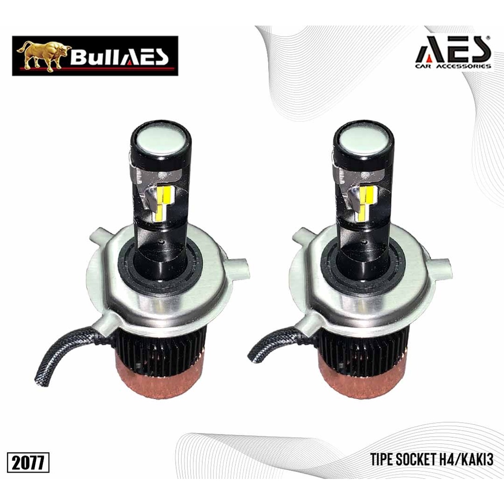 Bohlam Led Turbo H4 3 Warna MERK AES I H4 Headlight Bulb led AES