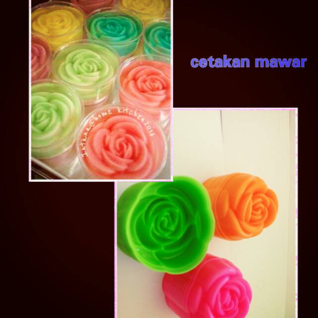 cetakan puding mawar kecil