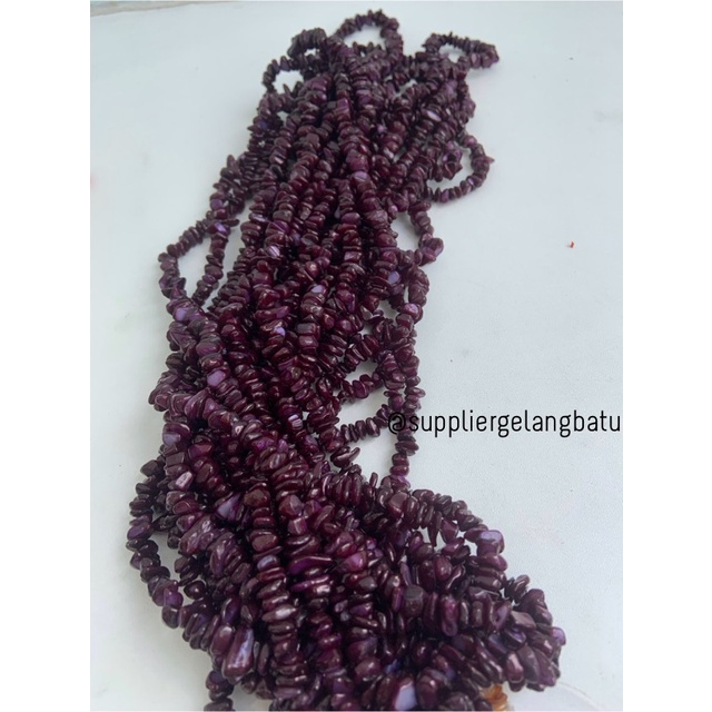 kerikil kerang DARK PURPLE CARNELIAN 1cm bahan manik akik UNGU tua