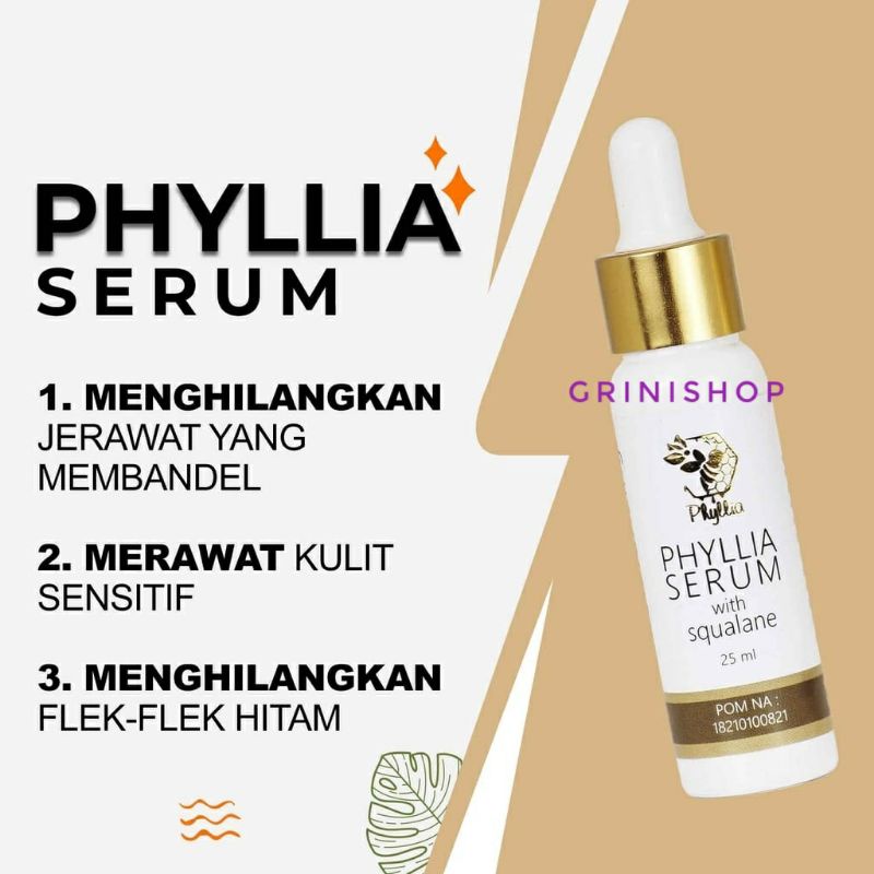 SERUM WAJAH PHYLLIA WITH SQUALANE " BRIGHTENING & WHITENING " 25 ML