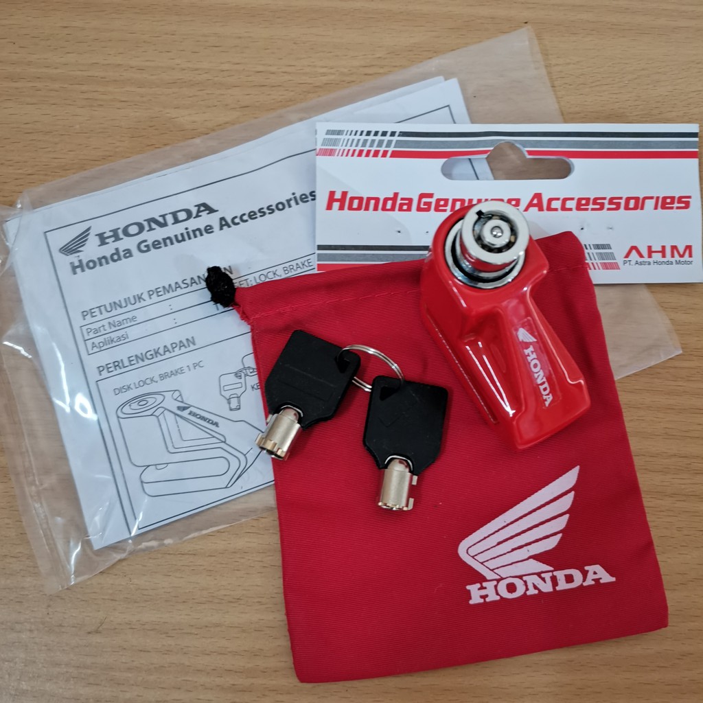 Gembok Cakram Motor Honda Original Kunci Rem Disc Lock Motor Asli AHM Pengaman Anti Maling