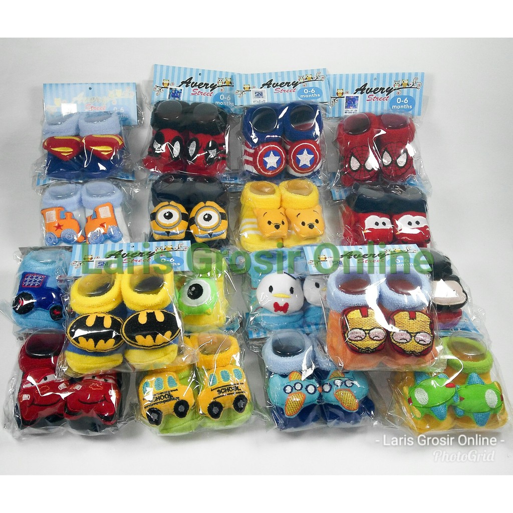 Isi 1 Kaos Kaki Bayi 3D Boneka | 3D Baby socks Laki Perempuan Avery Street 0 - 6 Bulan