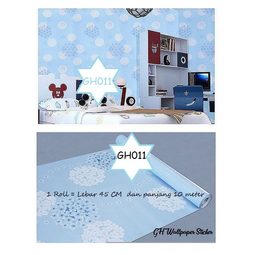 Wallpaper dinding kamar tidur anak wallpaper stiker dinding rumah 45cmx10m / Wallpaper dinding 3d Motif Bunga-GH011