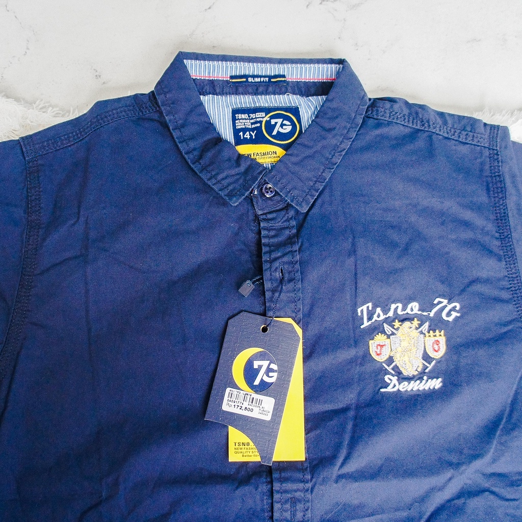 TSNO.7G Kemeja Anak Tangan Pendek Denim AL9908