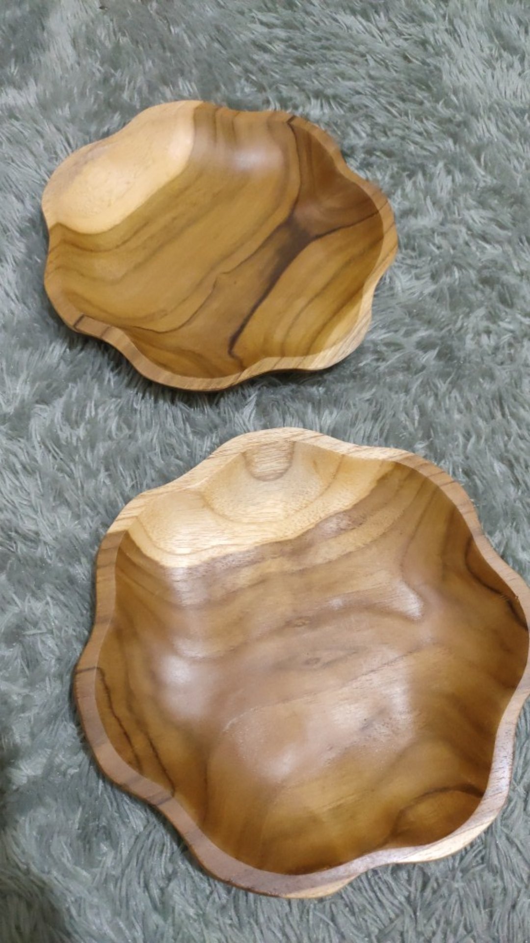 Piring Bunga Kayu Jati 19 Cm