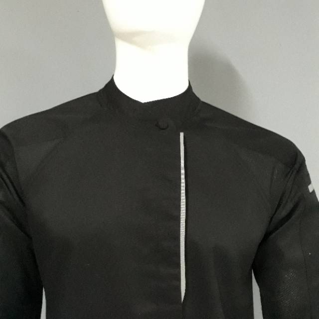 Chef Wear Baju Koki Hitam Komb Net S-XXL (Lis Abu)