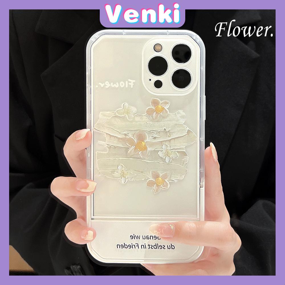 iPhone Case Acrylic Invisible Folding Stand Silicone Soft Case Airbag Shockproof Cover Camera Flower Compatible For iPhone 11 Pro Max 13 Pro Max 12 Pro Max 7Plus xr XS Max