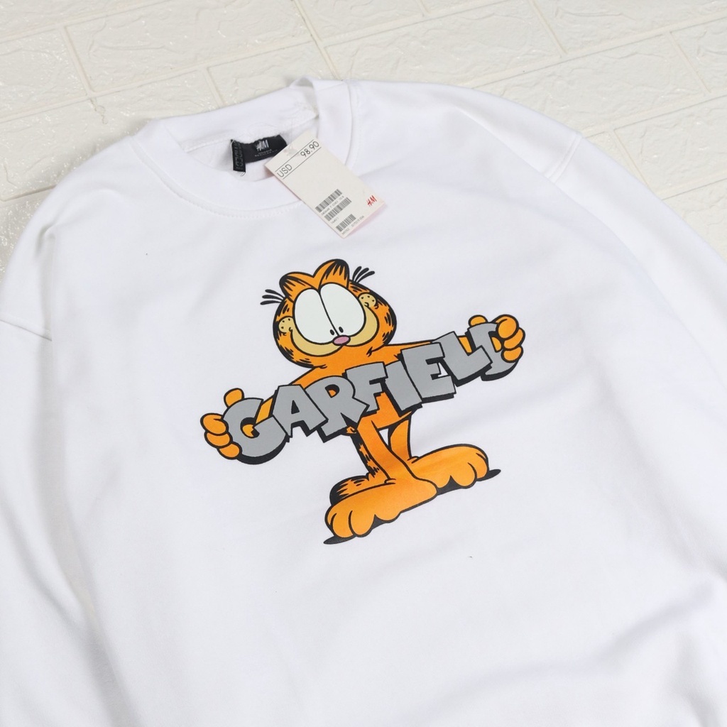 JAKET SWEATER CREWNECK GARFIELD SIMPLE UNISEX GOOD QUALITY