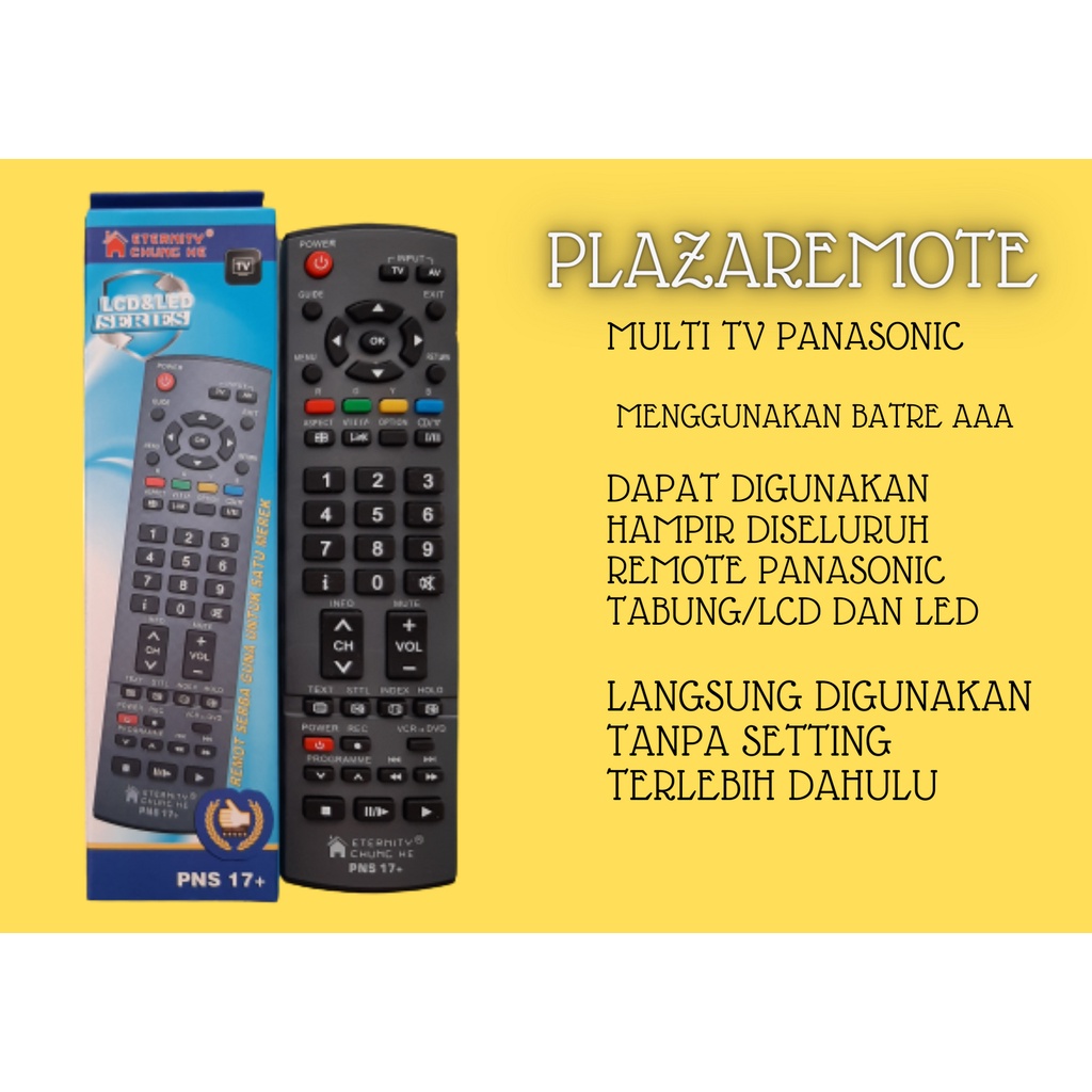 REMOTE PANASONI LCD LED MULTI VIERA NON SMART TV / ANDROID TV PNS 17