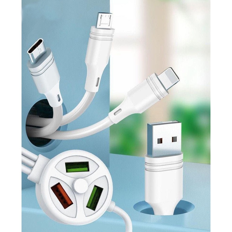 kabel data extended fast charging + USB 3.1A 6in1 micro type c iphone