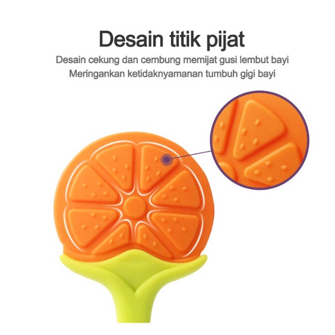 Mainan Teether bayi berbentuk buah/Teether bayi/Penumbuh gigi buah/Mainan gigitan bayi BPA Free