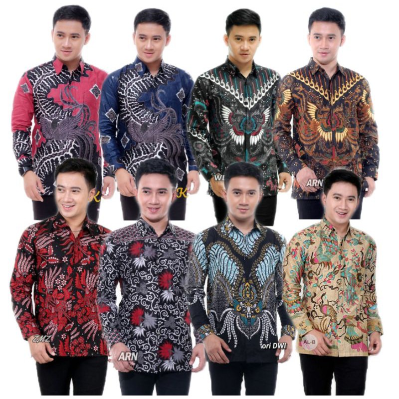 BATIK PRIA SIZE M L XL XXL  BSWART BatiK HRB026 Kenongo Hem Panjang Padi