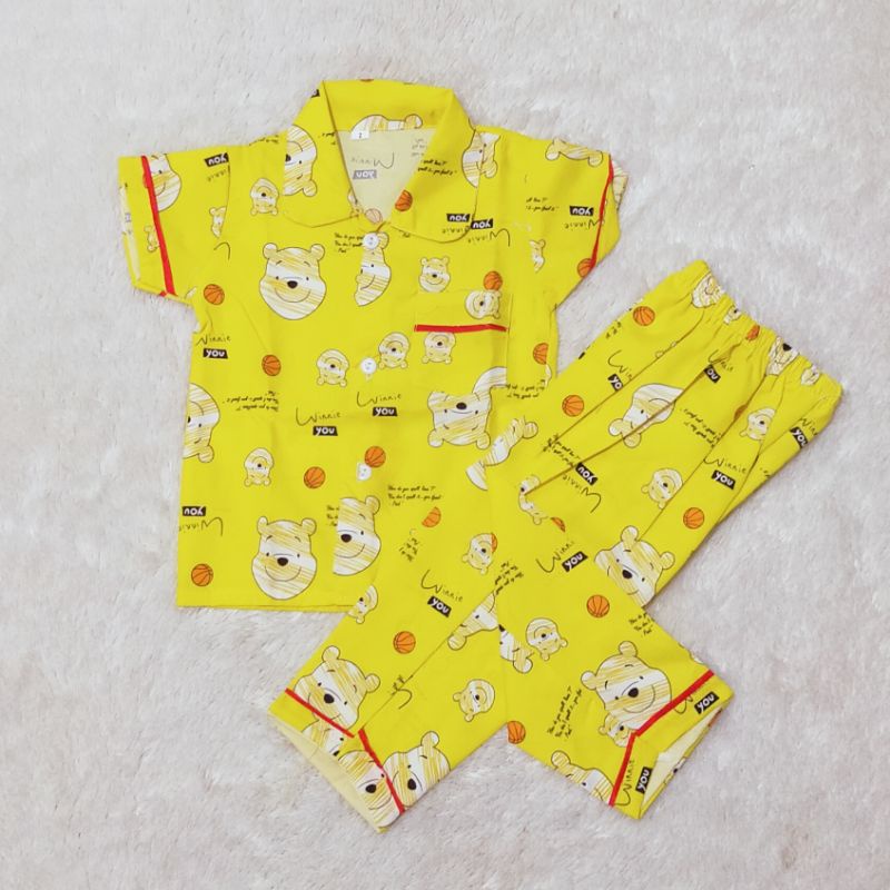 Size S Piyama Karakter Bayi Umur 3 6 9 12 18 Bulan Setelan Baju Pendek Celana Panjang Pajamas Baby