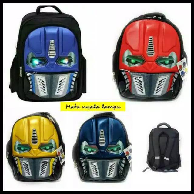 TAS ANAK LAKI-LAKI TK/RANSEL ANAK KARAKTER TK IMPORT TERBARU ROBOT TRANSFOMER MATA LAMPU