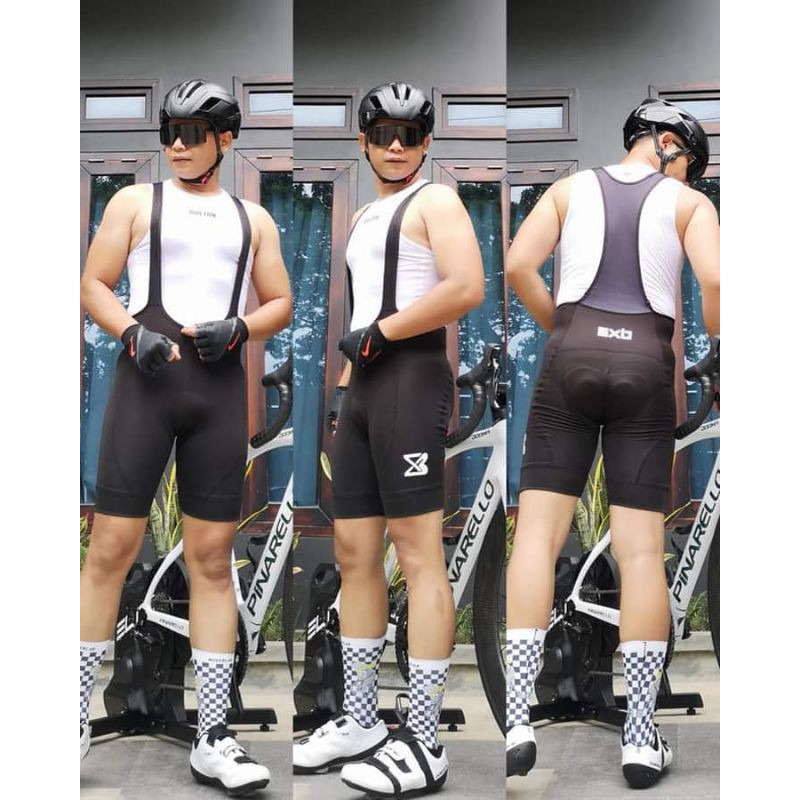 CELANA SEPEDA BLACK GRAPHITE BASIC BIB SHORT  CELANA SEPEDA PADDING HIGHT DENSITY