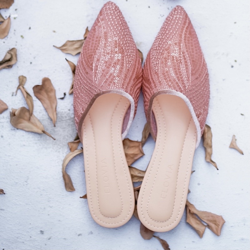 ELOVIA - Graceful Mules in Pink Latte