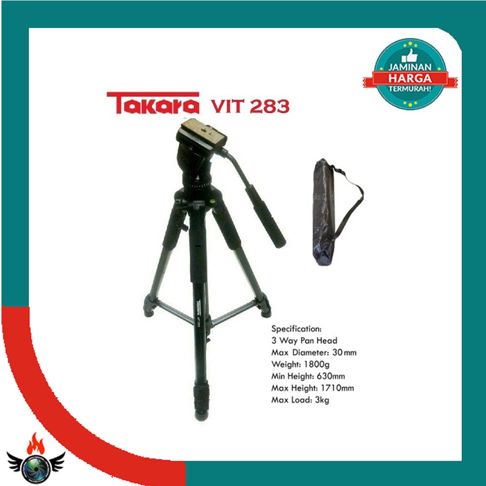 Tripod TAKARA VIT 283 Professional Photo Video Tripod DSLR Kamera